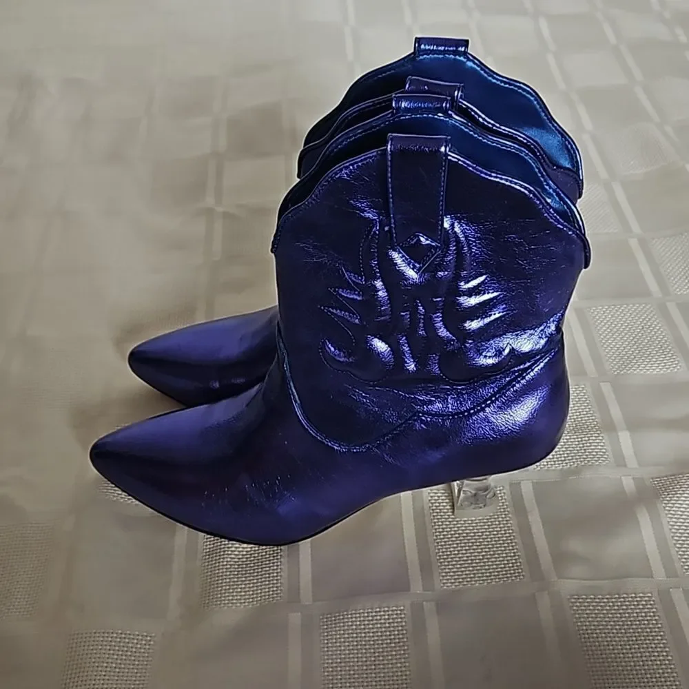 Katy Perry's The Annie-O Bootie Western Purple Size 8M - Picture 4 of 16